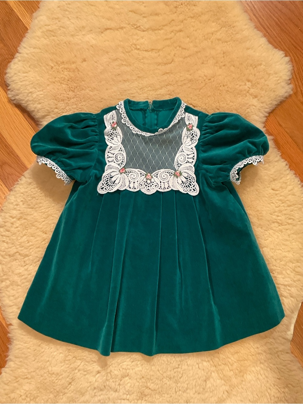 Vintage Good Lad teal velour dress
